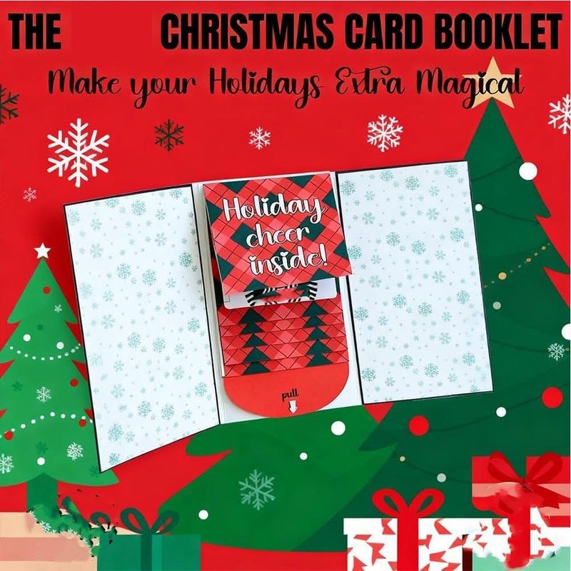 3 Seconds Pull-out Christmas Gift Card Booklet, 1Pcs Handmade Waterfall  Design Merry Christmas Surprise Gift Card Booklet, Gift Cards Book, DIY Message Xmas Gift for Family Friends  (1Pcs Pink) - Image 4